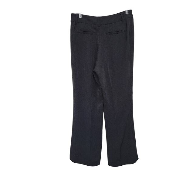 Alex Garfield Geometric Wide Leg Trouser Pants Black Flat Fronts Size 4 - Picture 2 of 11